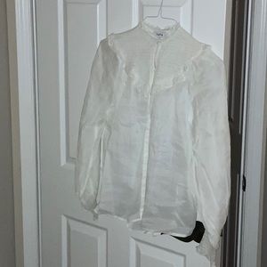NWT FATE white smock /Victorian  button down blouse with cami